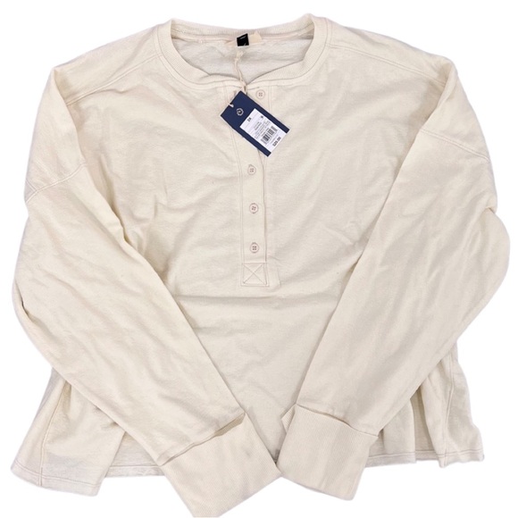 🎩🗝️$25 NWT Universal Thread 100% Cotton Crème Lightweight Henley - Picture 5 of 8